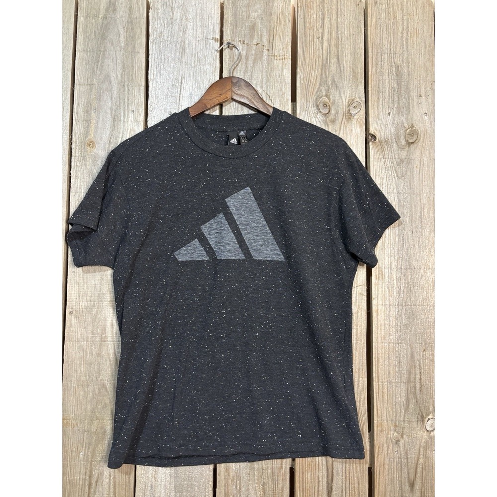 Adidas Women's Black Heather Color Dot Logo Tee – M